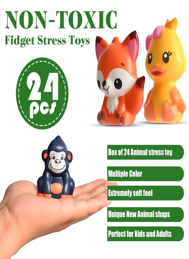 PLOUGVI 24PCS Party Favors for Kids, Animal Squishy Toys, Goodie Bag Pinata Fillers, Safari Wild Birthday Decorations, Treasure Chest Classroom Prizes,Easter Halloween Christmas Stocking Stuffers Gifts - Image 4